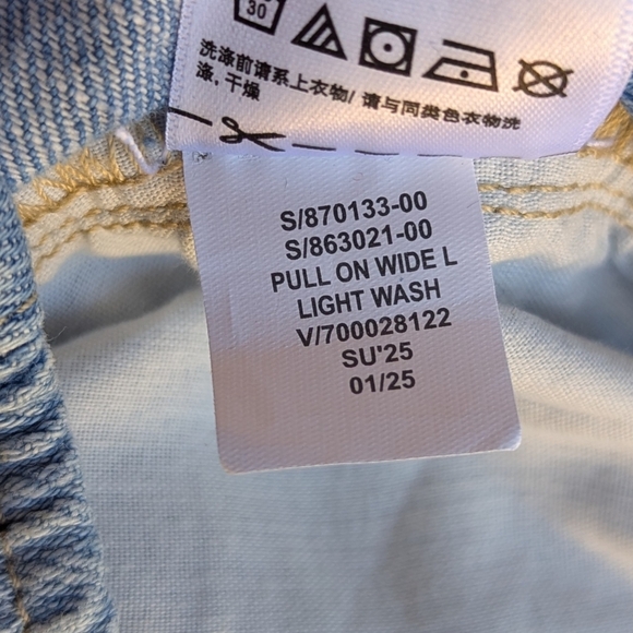 GAP Denim High-Rise Wide Leg Jeans Elastic Waist Size XS Light Wash Denim - Picture 7 of 8